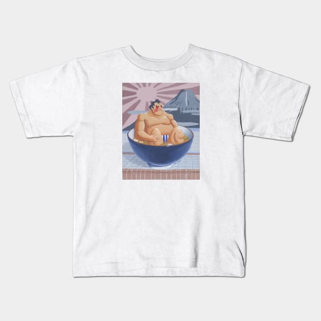 E. Honda in the Bath House chillin in miso soup Kids T-Shirt by drawingnikki